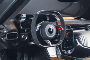 mclaren w1 revealed steering wheel close up